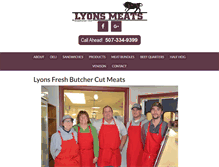 Tablet Screenshot of lyonsmeatsmn.com